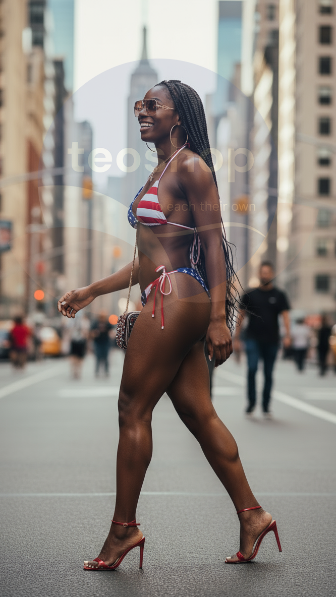 Women's Bikini - USA Flag - 2 Piece Swimsuit. Bikini Femme – Drapeau Des États-Unis – Maillot De Bain 2 Pièces