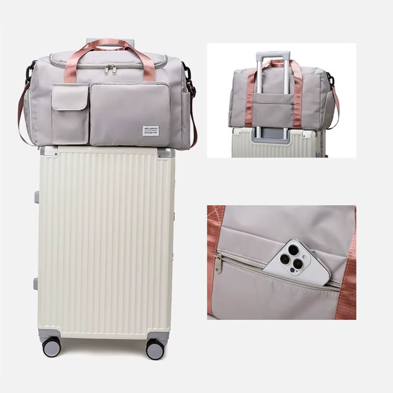 Carry on Travel Bag Large Capacity Gym Bag Weekender Overnight Duffle Bags with Shoe Compartment Sports Fitness Bags for Women