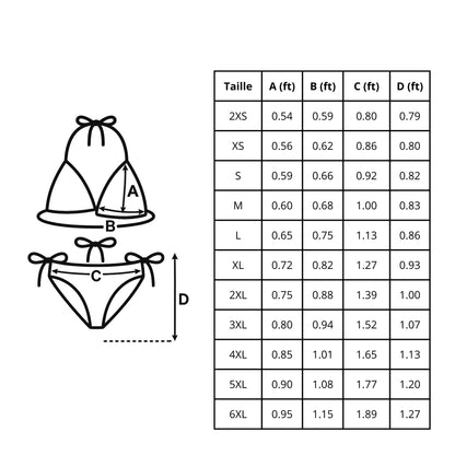 Bikini Femme – Drapeau De La France – Maillot De Bain 2 Pièces