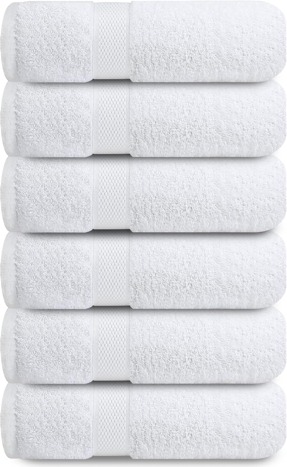 Luxury Wash Cloths for Showering [13X13] – 100% Cotton Washcloths [Pack of 12], Soft and Absorbent Face Towels for Bathroom Wash Clothes, Gym, and Spa (Brilliant White)