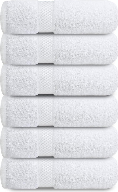 Luxury Wash Cloths for Showering [13X13] – 100% Cotton Washcloths [Pack of 12], Soft and Absorbent Face Towels for Bathroom Wash Clothes, Gym, and Spa (Brilliant White)