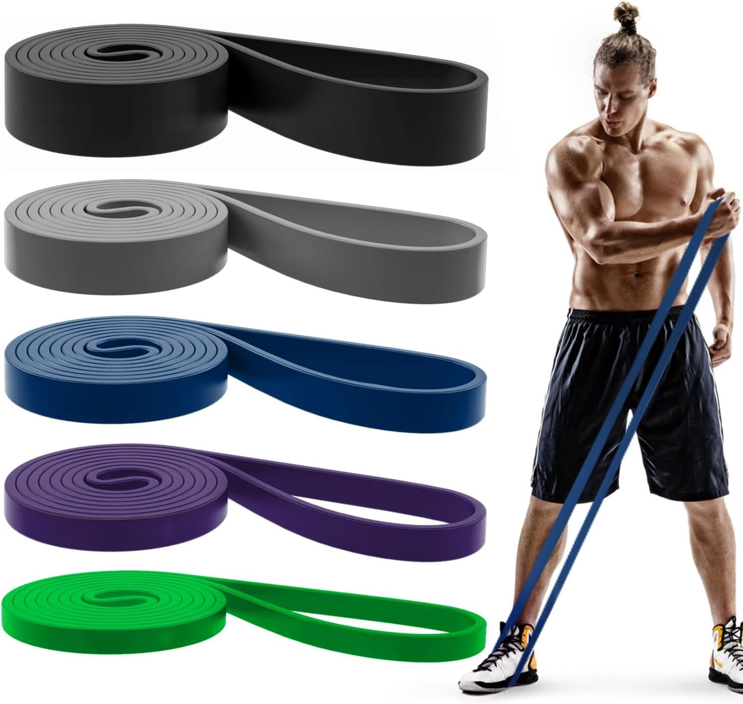 Pull up Bands, Resistance Bands, Pull up Assistance Bands Set for Men & Women, Exercise Workout Bands for Working Out, Body Stretching, Physical Therapy, Muscle Training