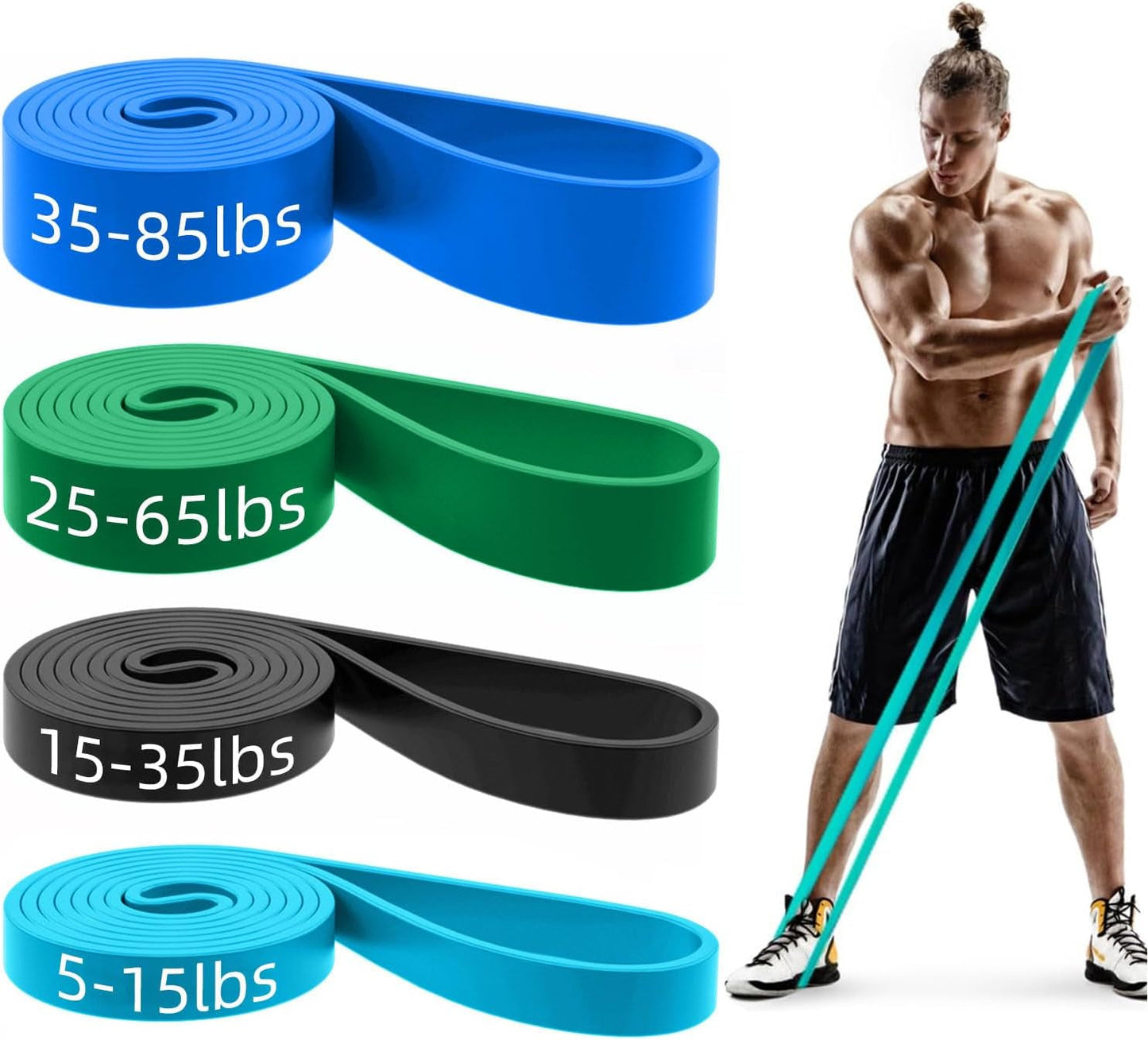 Pull up Bands, Resistance Bands, Pull up Assistance Bands Set for Men & Women, Exercise Workout Bands for Working Out, Body Stretching, Physical Therapy, Muscle Training
