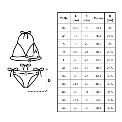 Bikini Femme – Drapeau De La France – Maillot De Bain 2 Pièces