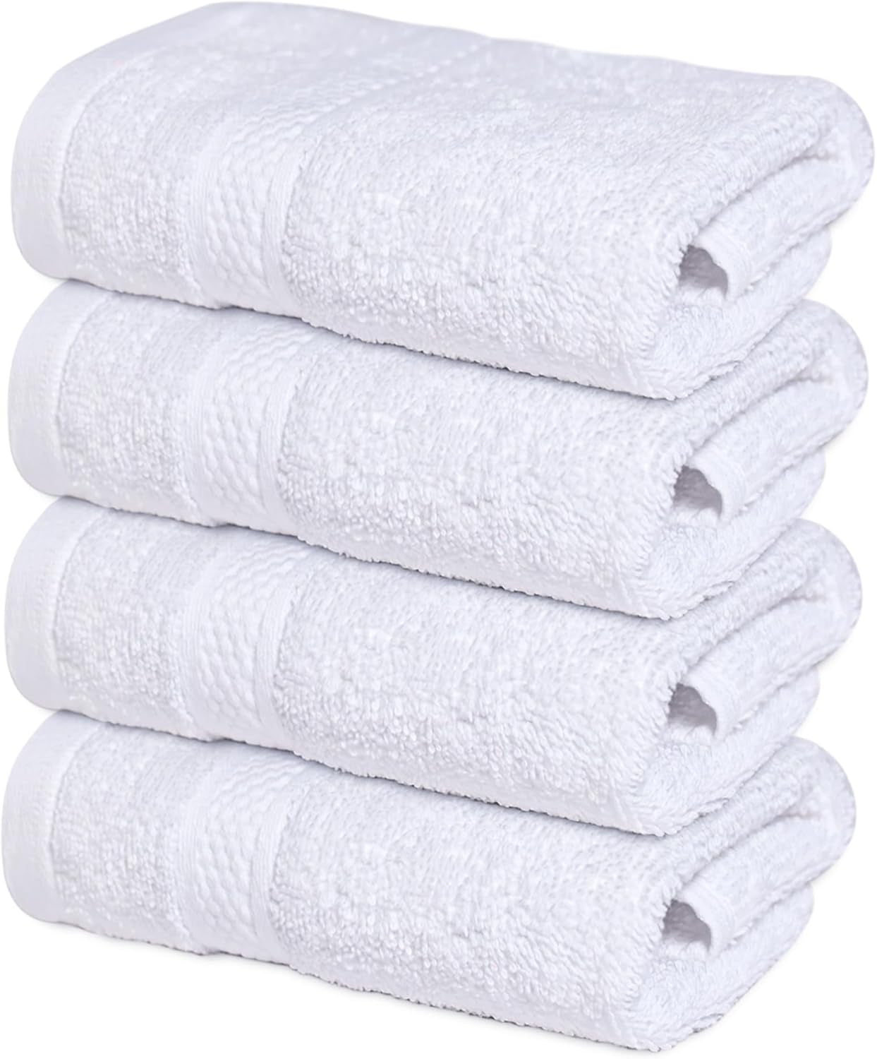 Luxury Wash Cloths for Showering [13X13] – 100% Cotton Washcloths [Pack of 12], Soft and Absorbent Face Towels for Bathroom Wash Clothes, Gym, and Spa (Brilliant White)