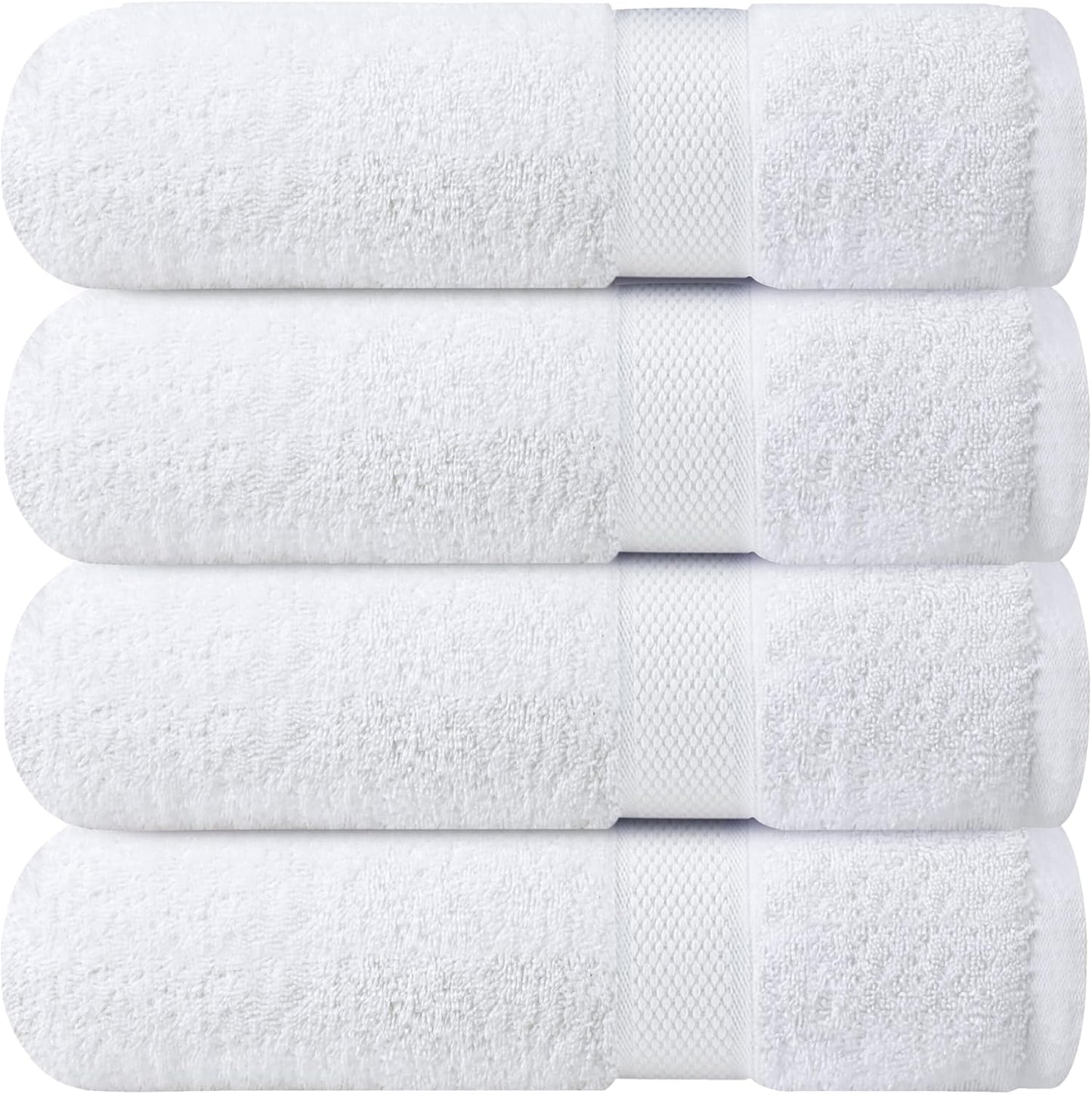 Luxury Wash Cloths for Showering [13X13] – 100% Cotton Washcloths [Pack of 12], Soft and Absorbent Face Towels for Bathroom Wash Clothes, Gym, and Spa (Brilliant White)