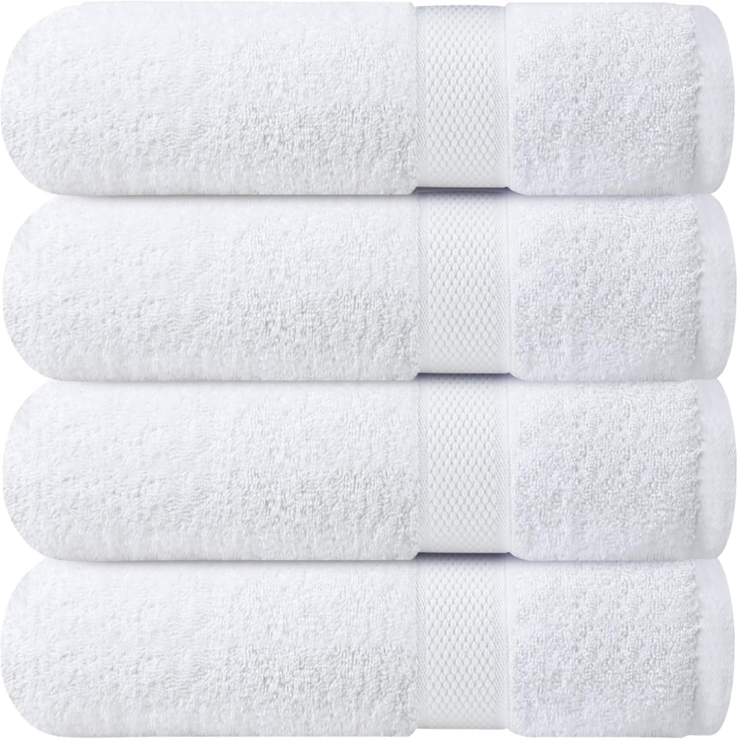 Luxury Wash Cloths for Showering [13X13] – 100% Cotton Washcloths [Pack of 12], Soft and Absorbent Face Towels for Bathroom Wash Clothes, Gym, and Spa (Brilliant White)