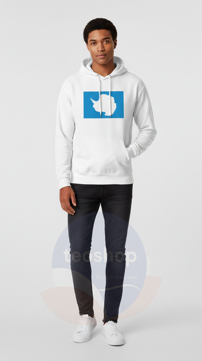Sweat À Capuche – Drapeau De L'Antarctique – Imprimé – Coton Mélangé